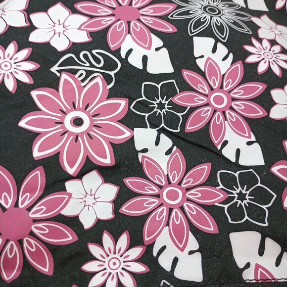 Pink & Black Floral Cinch Bag Nylon Backpack 12x15 Drawstring Lightweight - Picture 12 of 12